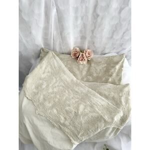 Pom Pom At Home Set 3 EURO pillow Sham Cotton Lace PALE MUTED GREEN Shabby Chic